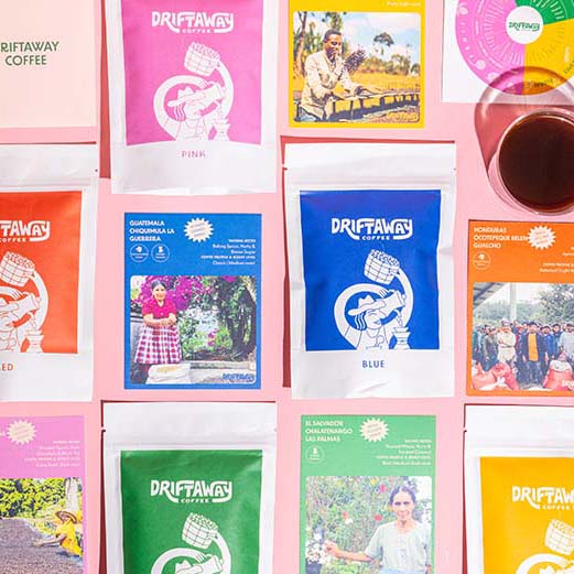 Assortment of Driftaway coffees